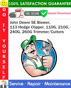 John Deere 5E Blower, 113 Hedge Clipper, 110G, 210G, 240G, 260G Trimmer/Cutters