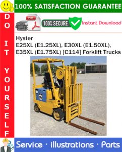 Hyster E25XL (E1.25XL), E30XL (E1.50XL), E35XL (E1.75XL) [C114] Forklift Trucks Parts Manual