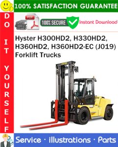 Hyster H300HD2, H330HD2, H360HD2, H360HD2-EC (J019) Forklift Trucks Parts Manual