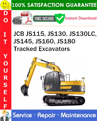 JCB JS115, JS130, JS130LC, JS145, JS160, JS180 Tracked Excavators