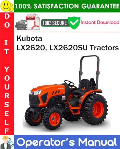 Kubota LX2620, LX2620SU Tractors Operator's Manual